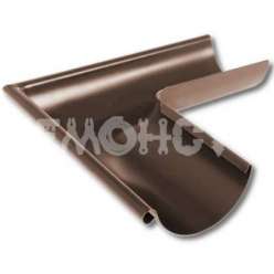 Угол желоба  90 градусов внешний 125/90мм RAL 8017 коричневый шоколад металл