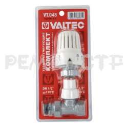 Комплект термостат (клапан + т/головка) регулируемый для радиатора прямой  1/2' верх VALTEC