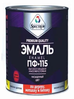 Эмаль Спектр ПФ-115 черная 0,8кг 