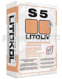 Самонивелирующаяся смесь LITOLIV S5 розово-серый 25кг