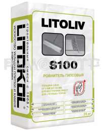 Гипсовый толстослойный ровнитель для пола LITOLIV S100 серый 25кг