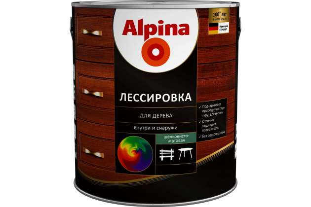 Лессировка для дерева Alpina черный 0,75л  